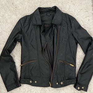 Quinn Black and Gold Leather Jacket